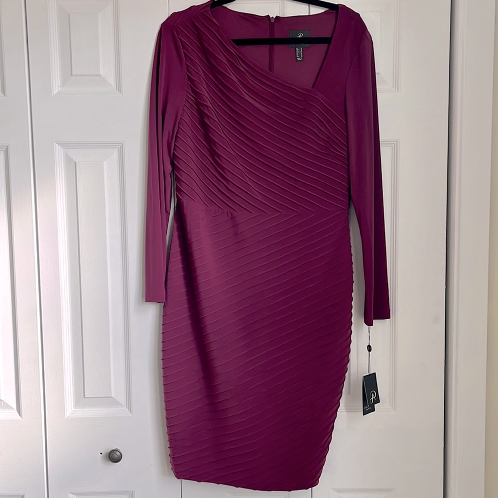 Adrianna Papell pintuck sheath dress. New with tags. Size 12.
